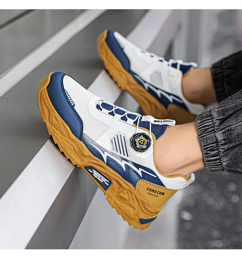 Men's Korean breathable casual sports shoes four season new soft soled Rotating shoelaces outdoor running shoes student sneakers - AMULET RING STORE