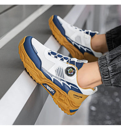 Men's Korean breathable casual sports shoes four season new soft soled Rotating shoelaces outdoor running shoes student sneakers - AMULET RING STORE