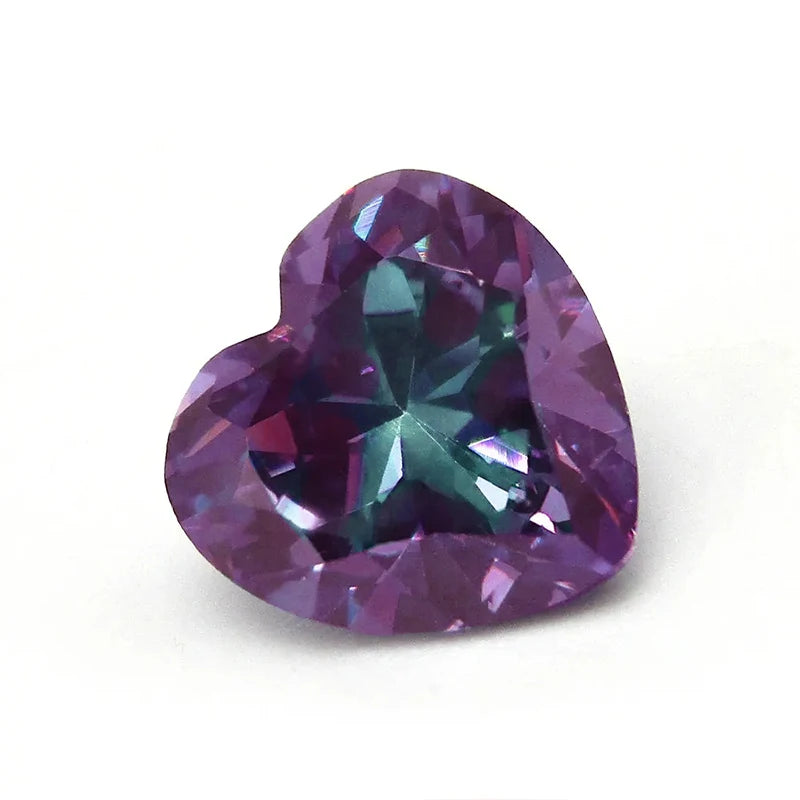 Lab Grown Alexandrite synthetic Stone Heart Cut change from Green to Purple High quality for Jewelry Making  AGL Certificate