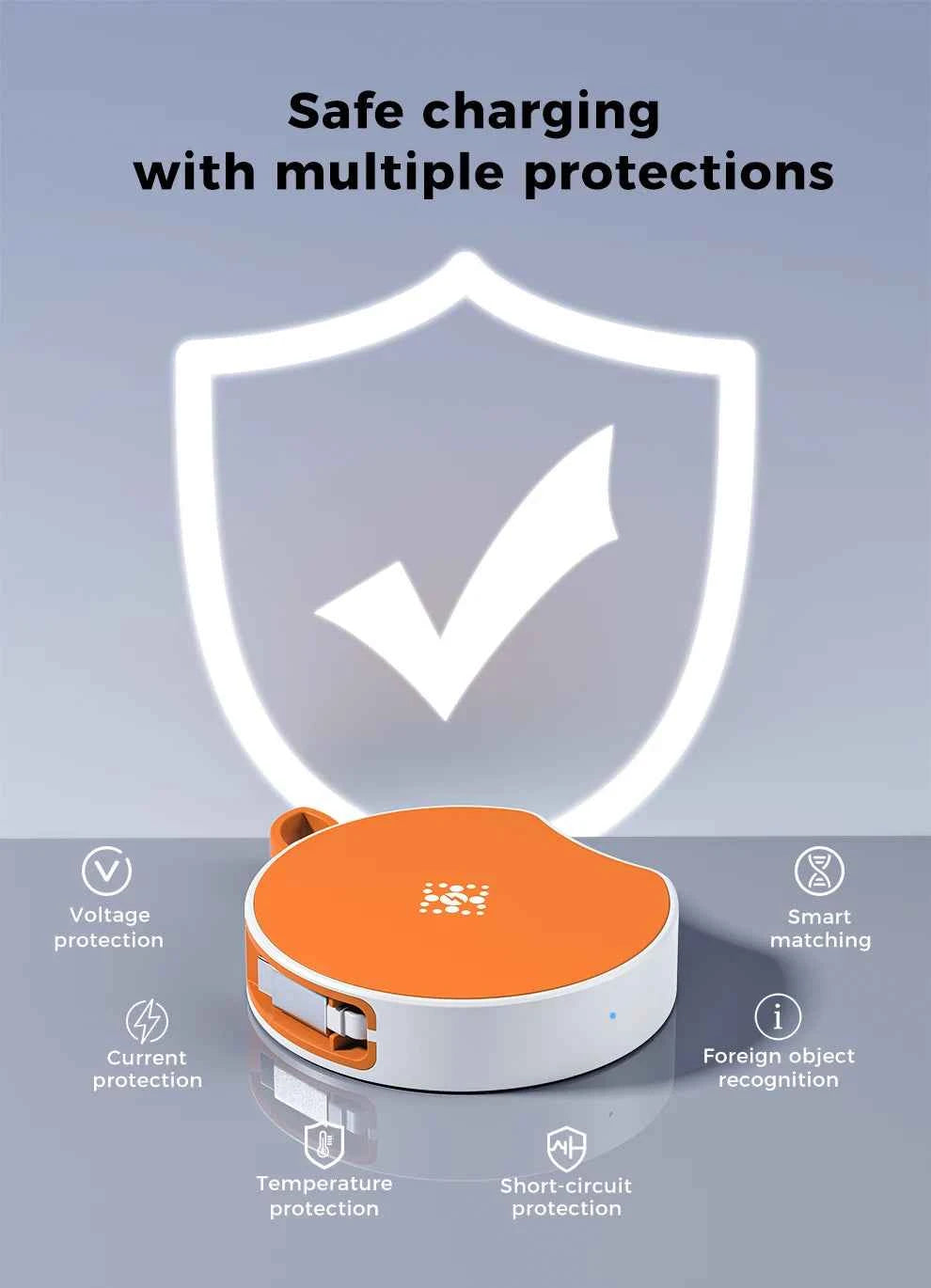 Wireless Charger for iPhone 15 14 13 Samsung S23 Huawei Mate60 15W Fast Charge with Hidden USB Cable Universal Charging Pad for