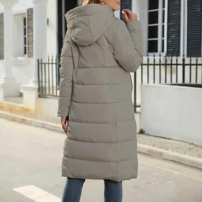 Women's Padded Coat Autumn Winter Simple Basics Zipper Long Sleeve Hoodie Daily Long Padded Clothes
