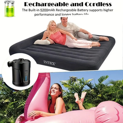 Portable air pump outdoor camping air mattress swimming pool swimming ring inflatable sofa air pump home - AMULET RING STORE