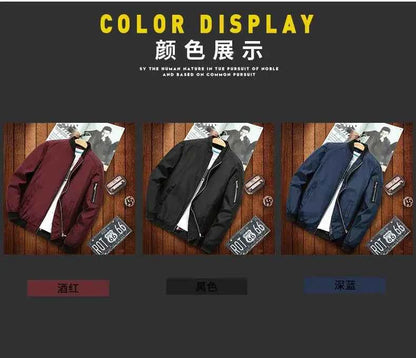 Men's Jacket Autumn Long Sleeve Baseball Uniform Windproof Cycling Thin Jacket Solid Zipper Casual Jacket Outdoor Sports Coat