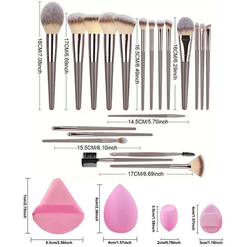 3-20PCS Makeup Brushes Set Eyeshadow Fluffy Foundation Concealer Blush Highlighter Storage Box Female Cosmetics Beauty Tools - AMULET RING STORE