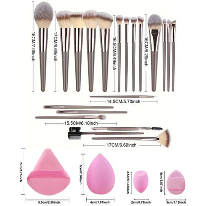 3-20PCS Makeup Brushes Set Eyeshadow Fluffy Foundation Concealer Blush Highlighter Storage Box Female Cosmetics Beauty Tools - AMULET RING STORE
