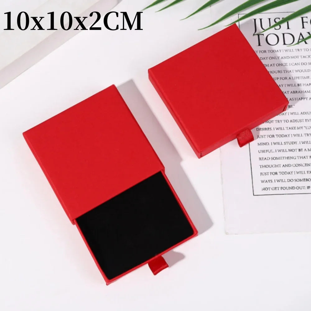 1Pc Thick Kraft Paper Drawer Jewelry Box With Sponge Greet Card for Necklace Bracelet Ring Gift Box Jewelry Packaging Box Joyero - AMULET RING STORE