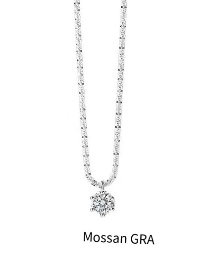 TEN CARATS 0.5-2CT S925 sterling silver Moissanite Women's Necklace Super Sparkly D Color VVS1 Pendant chain plated Jewelry - AMULET RING STORE