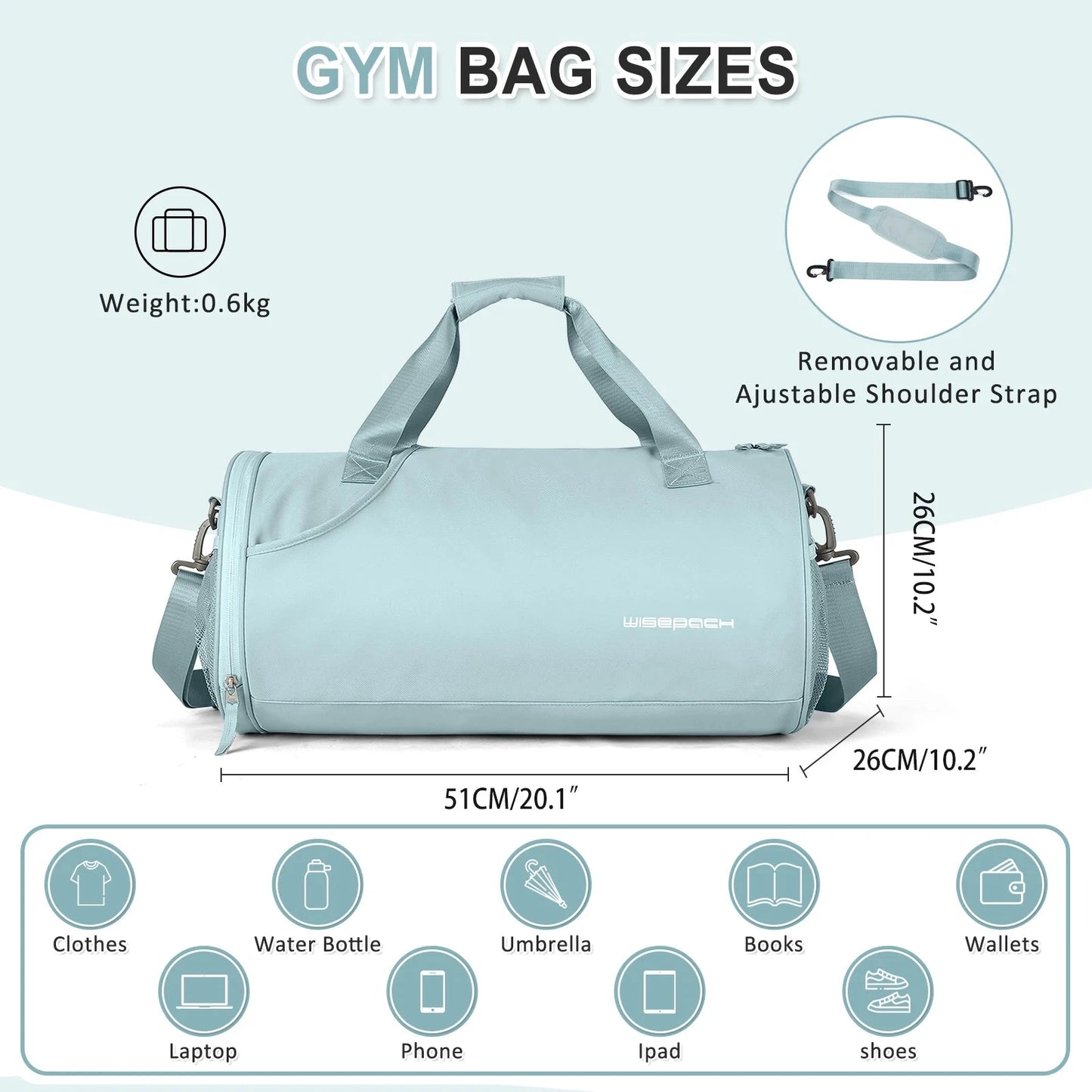 Sports Fitness Bag Women Travel Bag Multi-functional Handbag Yoga Bag Short-Distance Weekender Travel Package Swimming Gym Bags