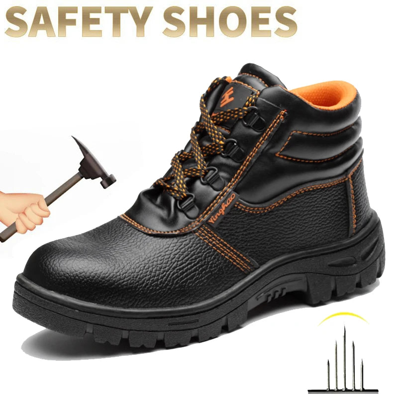 Wear-resisting Men Work Safety Boots Anti-smash Anti-puncture Work Sneakers Waterproof Boots Indestructible Protective Work Boot - AMULET RING STORE