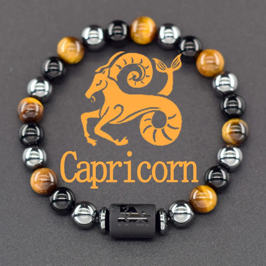 12 Zodiac Sign Bracelet Homme Constellation Bracelet for Men Aries Virgo Leo Libra Charm Bangle Women Friendship Jewelry on Hand