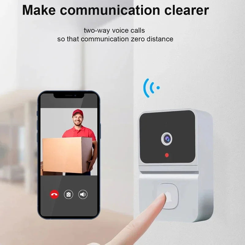 WiFi Video Doorbell Wireless HD Camera 480P Smart Home Security Protection Two Way Intercom Night Vision Smart Doorbell - AMULET RING STORE
