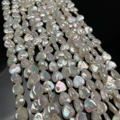 13mm Heart Shaped Baroque Pearl Spacer Beads Natural Freshwater Pearl Beads for Jewelry Making DIY Necklace Bracelet Accessories - AMULET RING STORE