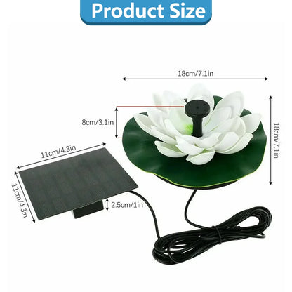Solar Rotating Lotus Floating Fountain Outdoor Garden for Garden Bird Bath, Pond Decoration, Waterscape Garden Decoration - AMULET RING STORE