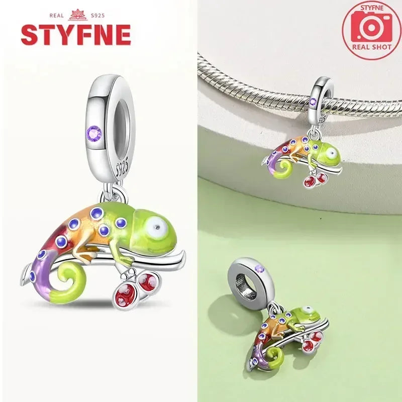 S925 Silver Glow-in-the-dark Firefly Charm Pendant Fit Original Charms Bracelet Gift Beads for Women Diy Fine Jewelry Gifts - AMULET RING STORE