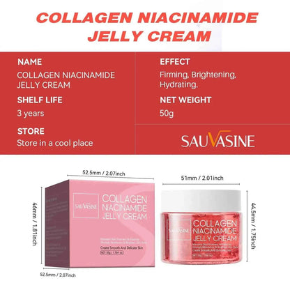 50g Collagen Niacinamide Jelly Cream Deep Moisturizing Pore Shrinking Brightening Niacinamide Gel  Lifting Firming Face Skin Car