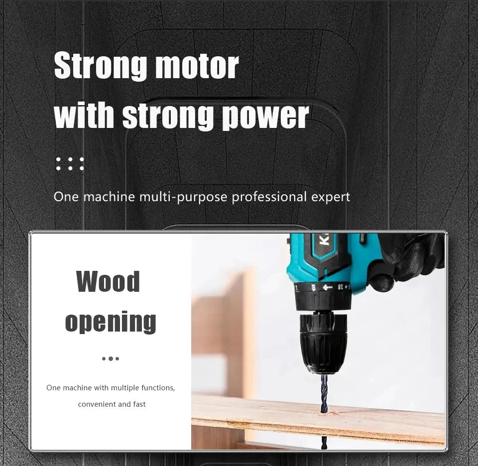 Kamolee 10mm Cordless Electric Impact Drill Electric Screwdriver Home DIY Power Tools For Makita 18V Battery - AMULET RING STORE
