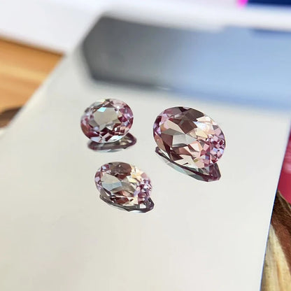 Top Lab Grown Alexandrite Stone Oval Shape Purple Color Charms Beads for Diy Jewelry Making Materials Selectable Certificate