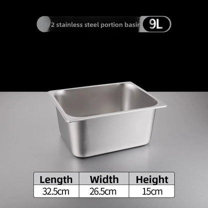 Stainl Steel Rectangular Covered Small Seasoning Box Food Container Thermal Rectangular Basin for Restaurant Kitchen - AMULET RING STORE