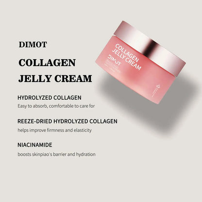 DIMOT Collagen Jelly Cream Niacinamide Tightening Soothing Moisturizing Anti-Aging Firmness Hydration Skincare Face Gel 100ml