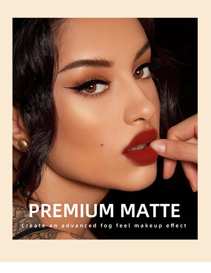 QIBEST Matte Liquid Lipstick Waterproof Long Lasting Velvet Lip Gloss Tint Tube Matte Nude Pigment Red Lipgloss Lips Makeup - AMULET RING STORE