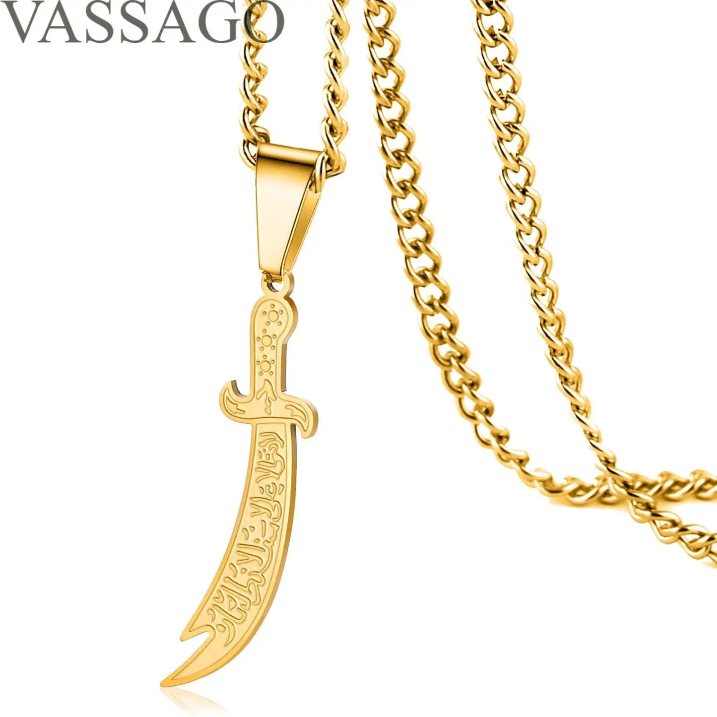 VASSAGO Zulfiqar Sword Necklace Imam Ali Zulfiqar Pendant