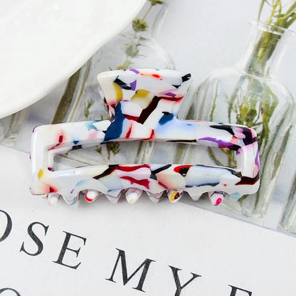 Mini Women's Hair Clips Colorful Geometric Hollow Crab Claw Clip Acetate Leopard Print Fashion Girls Hairpin Hair Accessories - AMULET RING STORE