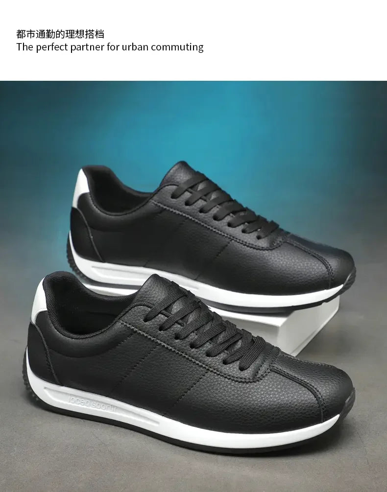 Leisure Running Summer Fashion Anti Slip Mountaineering PU Leather Sports Shoes Tennis Trend Hot Selling Men White Flat Shoes - AMULET RING STORE