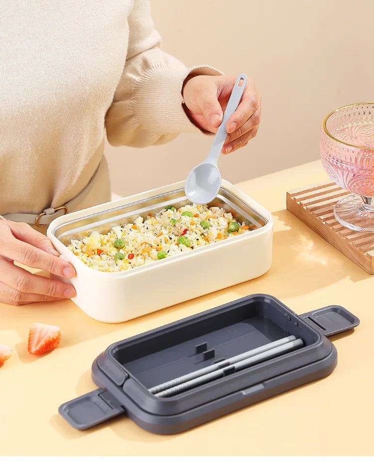 304 stainless steel lunch box for kids adult portable Microwavable insulated bento compartment multilayer food storage container - AMULET RING STORE