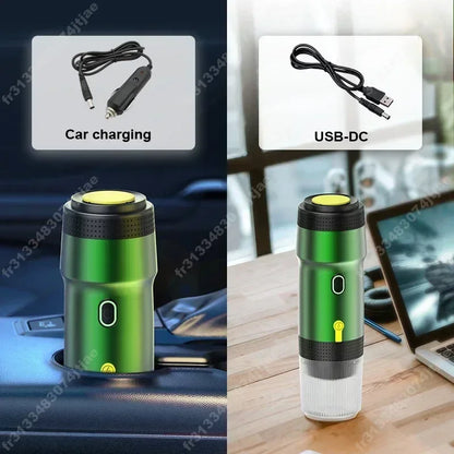 Electric Portable Coffee Machine Portable Italian Espresso Machine for Car & Home 3-in-1 Capsule Powder Travel Coffee Maker - AMULET RING STORE