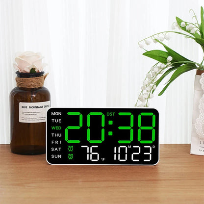 Car LED Digital Alarm Clock Hanging/Standing Electronic Clock Temperature/Date Display Boarderless Wall-mounted Clock USB
