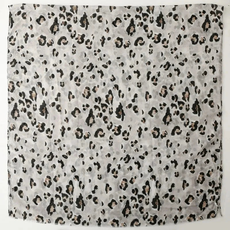 88*180cm Leopard Print Women Viscose Scarf Summer Beach Shawl Cotton Linen Feeling Tassel Pashmina Muslim Hijab Wrap Lady