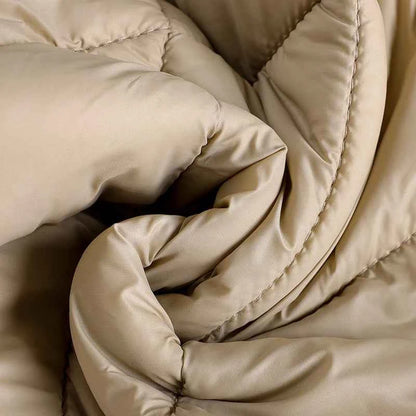 Women Padded Jacket round neck Long Sleeves patchwork coat Winter Warm Top Outerwear