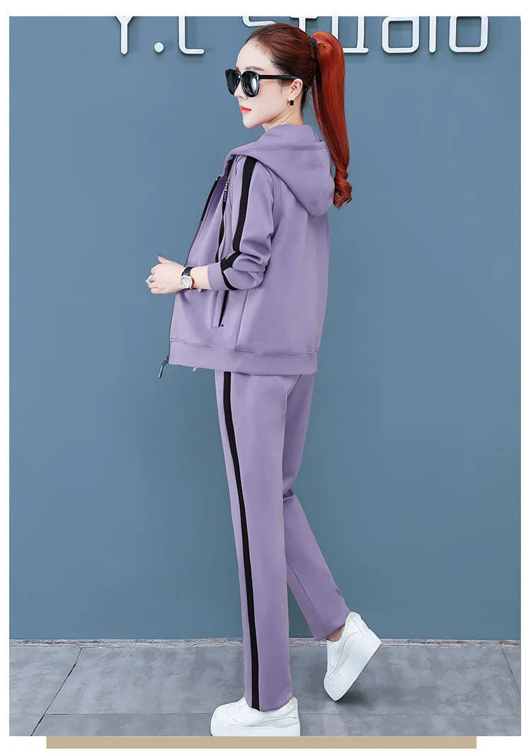 Spring Autumn Women Tracksuit Coats+Sweatshirts+Pants 3Pcs Suit Fashion Outfits Ladies Casual Clothing Sets Loose Sportswear