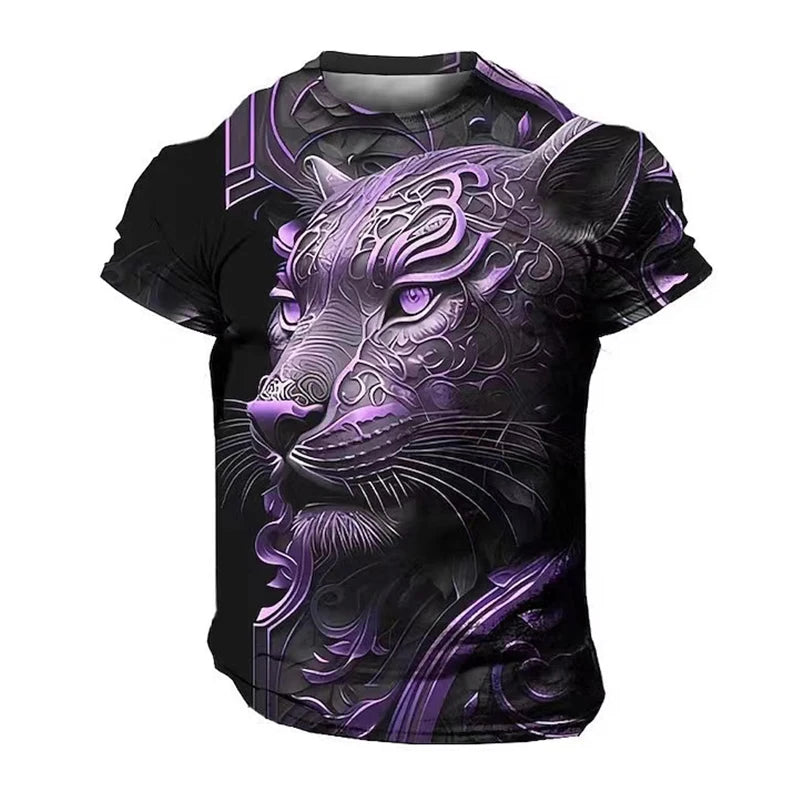 Men's Lion 3D Print T Shirts Y2K Hip Hop Streetwear Summer Casual T-shirt Animal Graphic Top Harajuku Tees Sale Man Short Sleeve - AMULET RING STORE