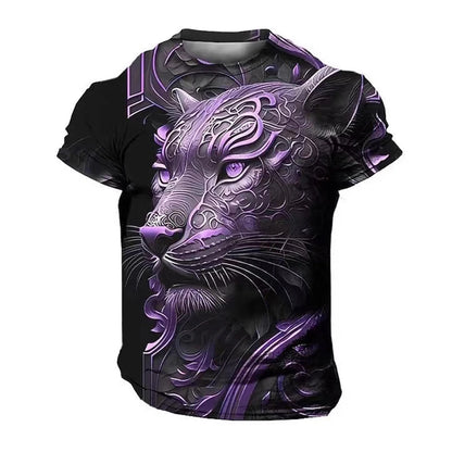 Men's Lion 3D Print T Shirts Y2K Hip Hop Streetwear Summer Casual T-shirt Animal Graphic Top Harajuku Tees Sale Man Short Sleeve - AMULET RING STORE