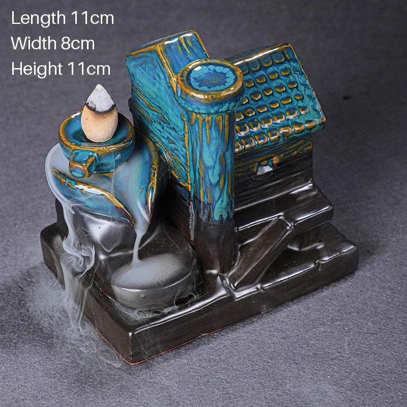 Backflow Incense Furnace, Aromatherapy Furnace, Hydroponic Cultivation of Green Plants, Home Religious Articles, Decor Line - AMULET RING STORE