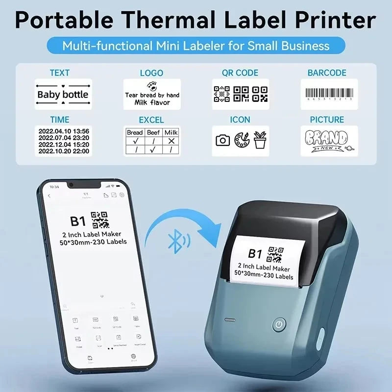 Niimbot B1 Mini Portable Thermal Printer Self-Adhesive Sticker Label Maker Pocket Printer Labeling Machine