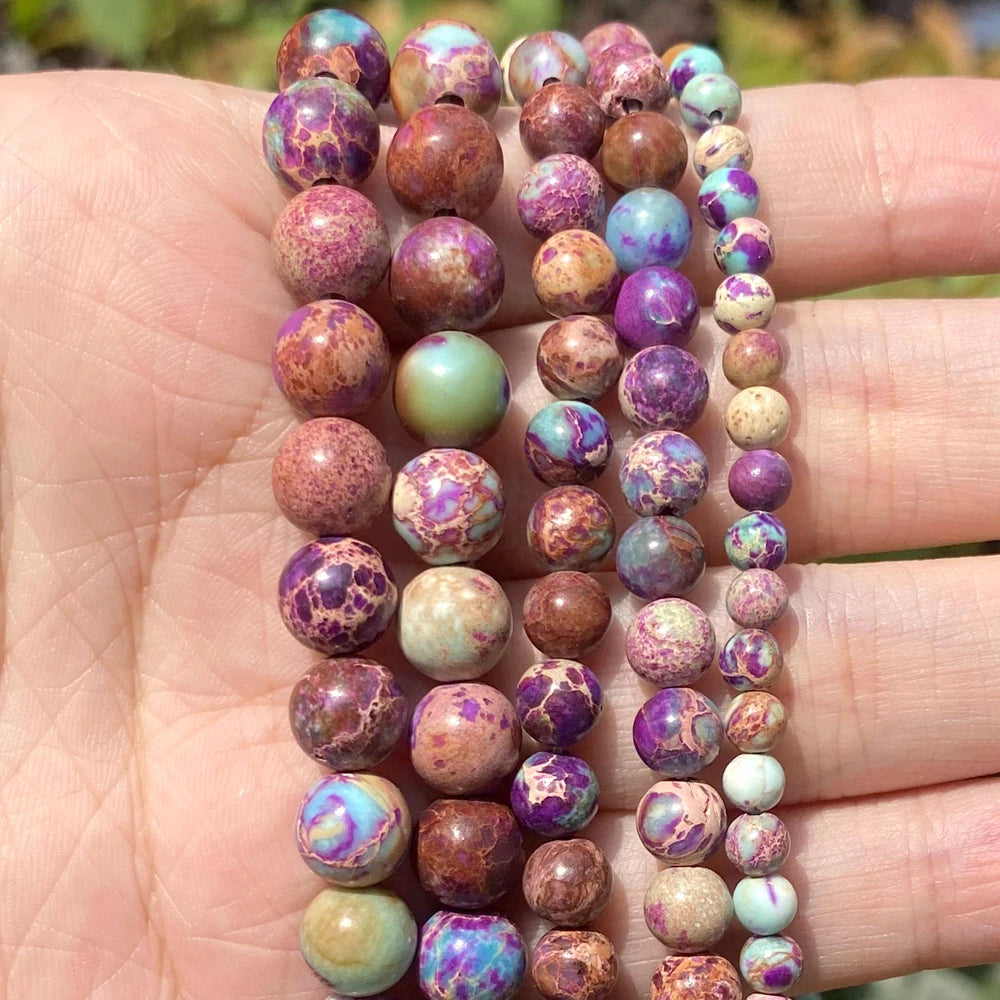 45 Styles Natural Stone Beads Amethyst Purple Jades Agate Crystal Glass Beads Jewelry Making Findings DIY Bracelet Accessories - AMULET RING STORE