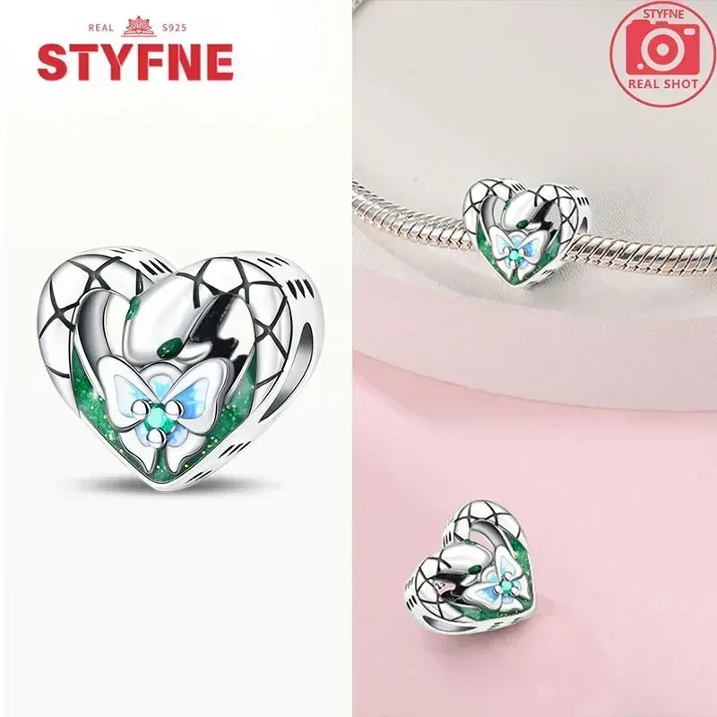 S925 Silver Glow-in-the-dark Firefly Charm Pendant Fit Original Charms Bracelet Gift Beads for Women Diy Fine Jewelry Gifts - AMULET RING STORE