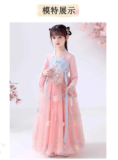 Summer Girls' Hanfu Dress Princess Costume Children's Dresses Kids Vintage Party Baby Girl Dress Cosplay Girls Clothes Vestidos