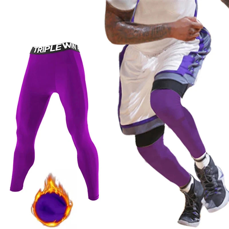 Spring Autumn Men Women Running Tights GYM Pants Exercise Basketball Football Soccer Fitness Sport Long Fleece Thermal Legging 8