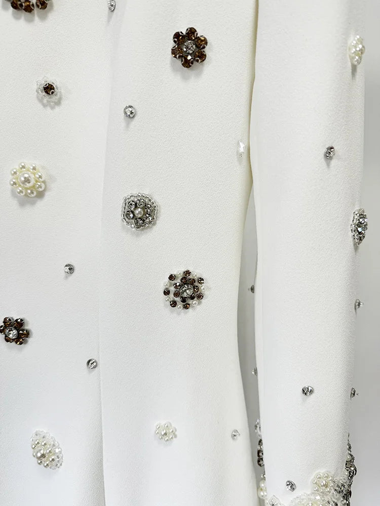 HIGH STREET Newest Fashion 2025 Designer Party Vestido Women's Formal Long Sleeve Luxurious Beaded Long Maxi Dress