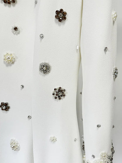 HIGH STREET Newest Fashion 2025 Designer Party Vestido Women's Formal Long Sleeve Luxurious Beaded Long Maxi Dress