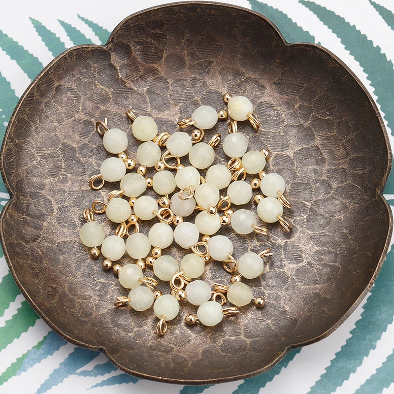 GUFEATHER,50pcs/lot,M899,jewelry accessories,18k gold plated,copper metal,natural stone,hand made,diy earrings,jewelry making - AMULET RING STORE