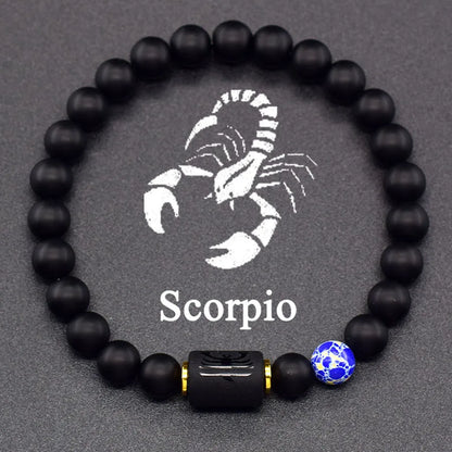 12 Zodiac Sign Bracelet Homme Constellation Bracelet for Men Aries Virgo Leo Libra Charm Bangle Women Friendship Jewelry on Hand