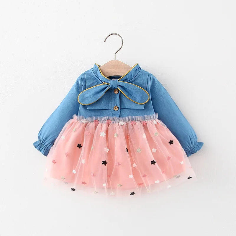 Bear Leader Newborn Bebes Princess Dresses Autumn Christmas Fashion Infant Girl Ruffles Costume Vestidos Cute Bear Bags 0-2Y