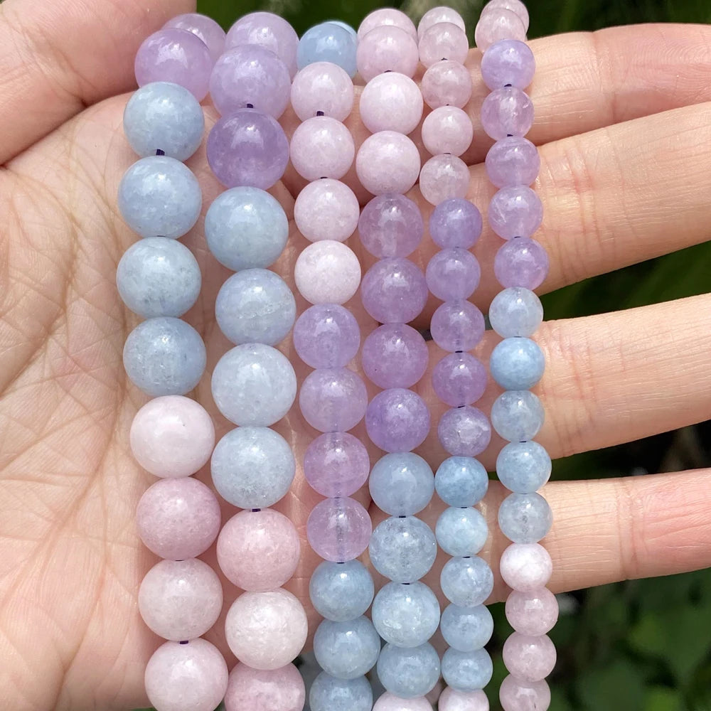 45 Styles Natural Stone Beads Amethyst Purple Jades Agate Crystal Glass Beads Jewelry Making Findings DIY Bracelet Accessories - AMULET RING STORE