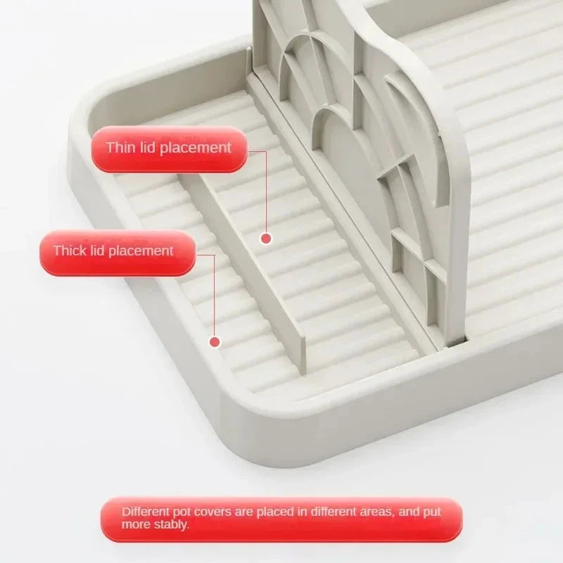 Multifunctional Pan Pot Lid Holder Stand Rack Spoon Rest Pot Lid Spatula Soup Spoon Storage Shelf Kitchen Accessories - AMULET RING STORE