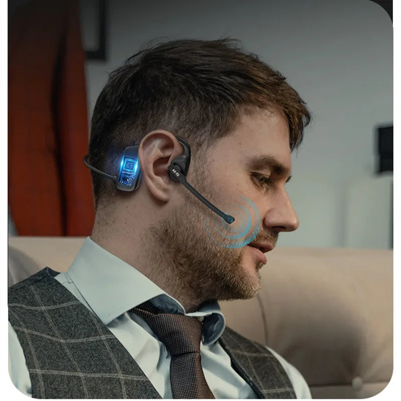 Bone Conduction Wireless Bluetooth Earphones Sports Gaming Headset with Mic Hands-Free Running Earbuds