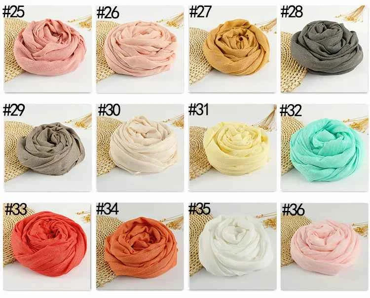 Autumn Winter New Cotton Linen Scarf For Women Girls Solid Color Sunscreen Scarves Soft Foulard Viscose Female Wrap Shawls